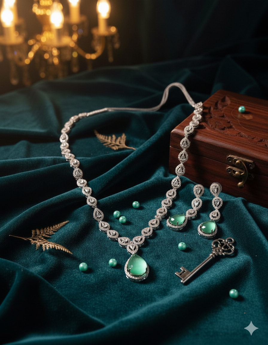 Classy American Diamond Jewellery Set