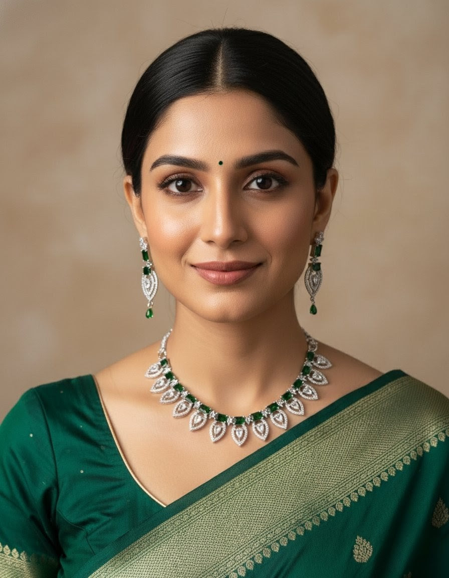 Party Wear American Diamond Jewellery Set