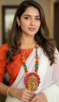 Hand Made Terracotta Or Clay Devi Necklace Set
