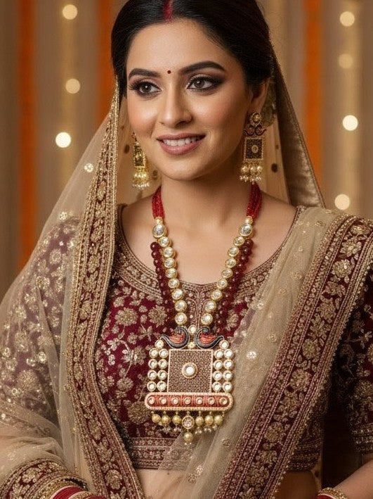 Statement Kundan Long Necklace Set