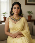 Monalisa Stone Silver Replica Necklace Set