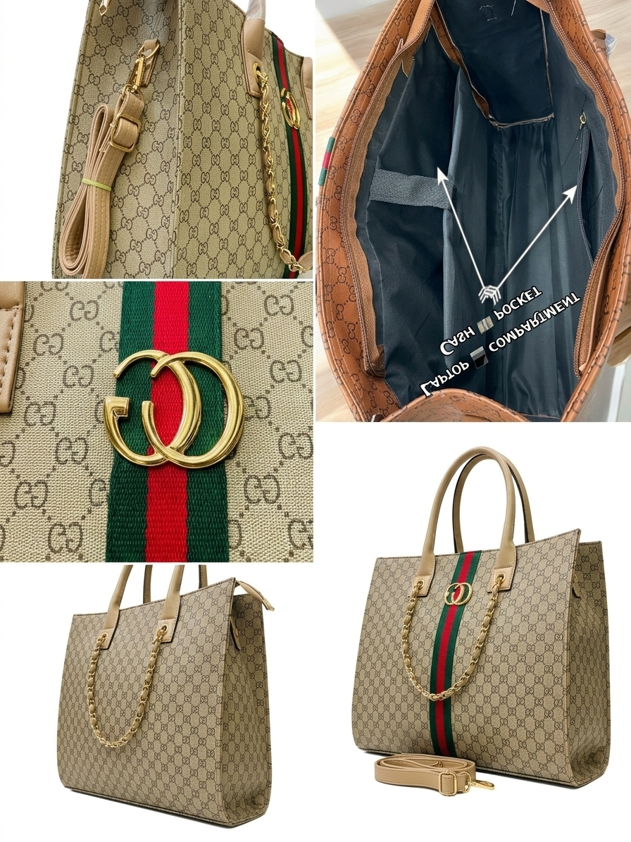 Brand Inspired Stylish Big Size Tote Bag