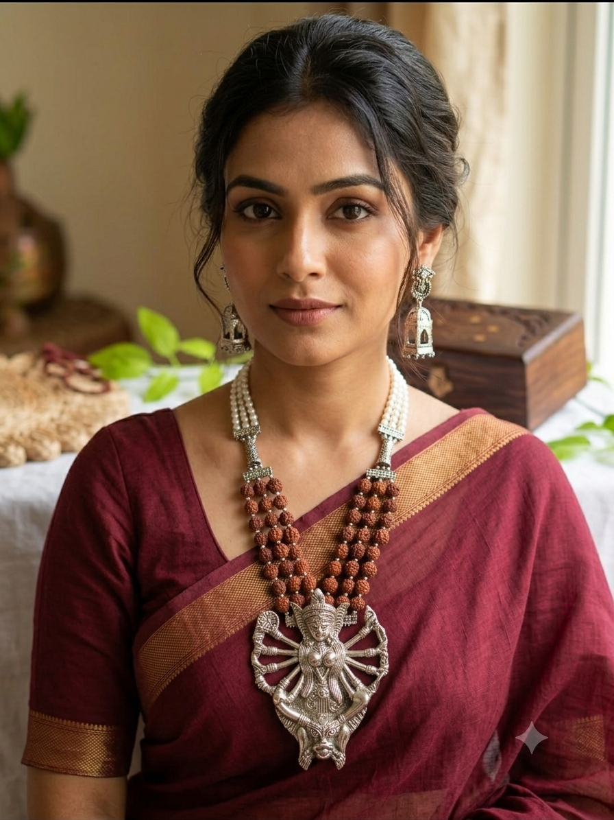 Devi Artificial Rudraksh Beads Necklace Set for Women