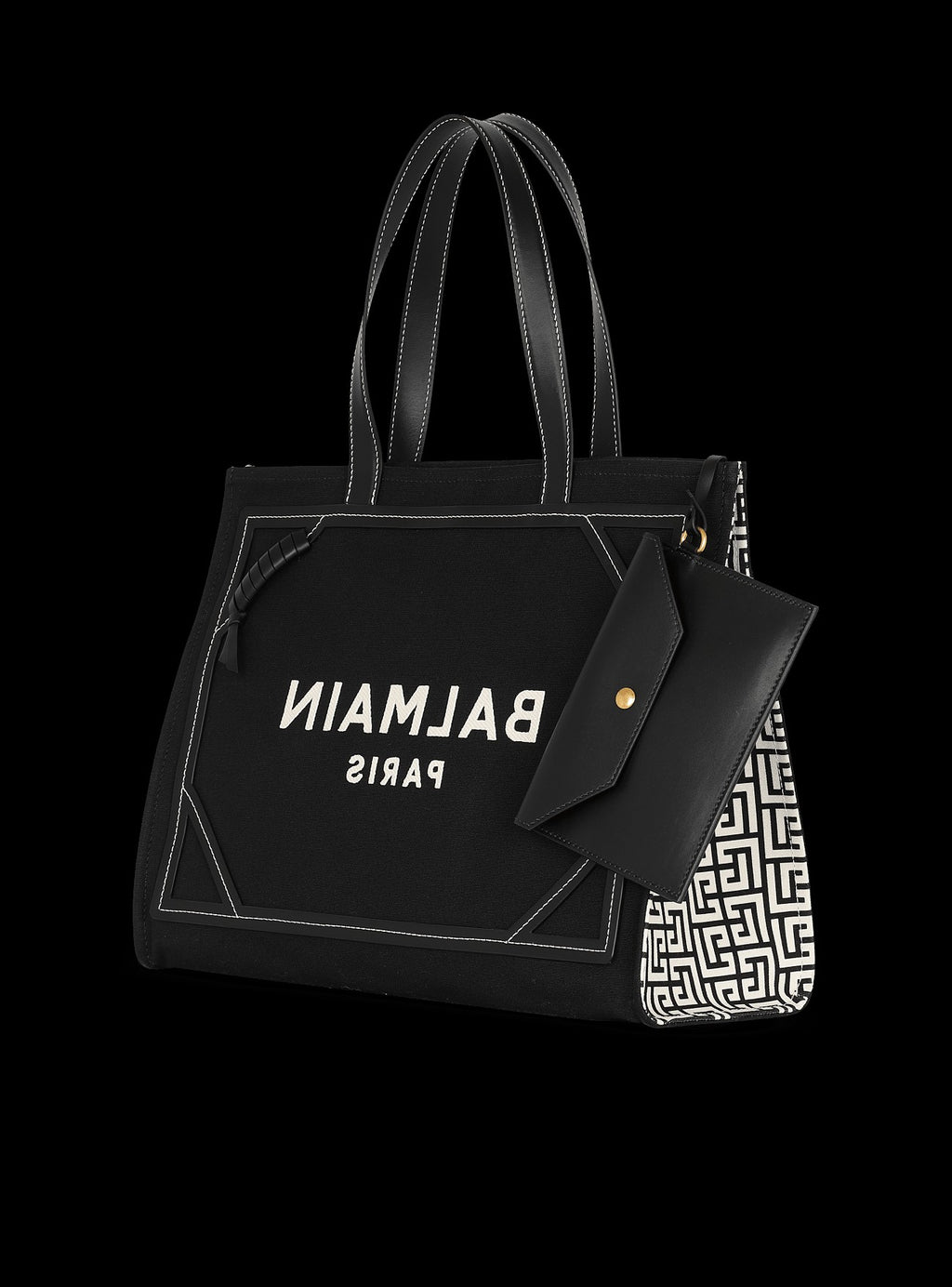 Brand Inspired Canvas Tote Bag with Detachable Pouch