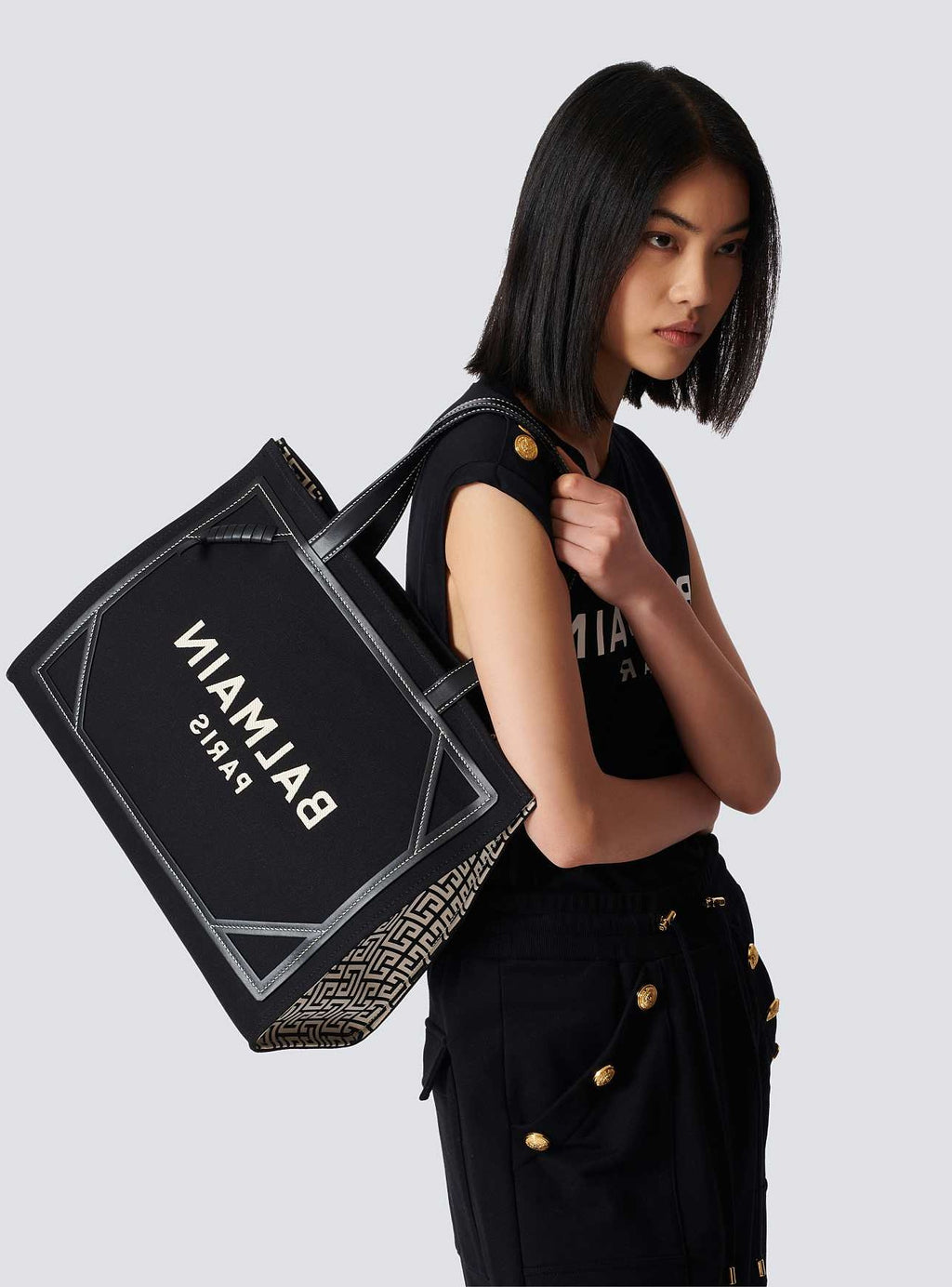 Brand Inspired Canvas Tote Bag with Detachable Pouch