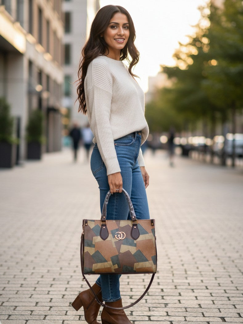 Abstract Printed Ladies Tote Bag