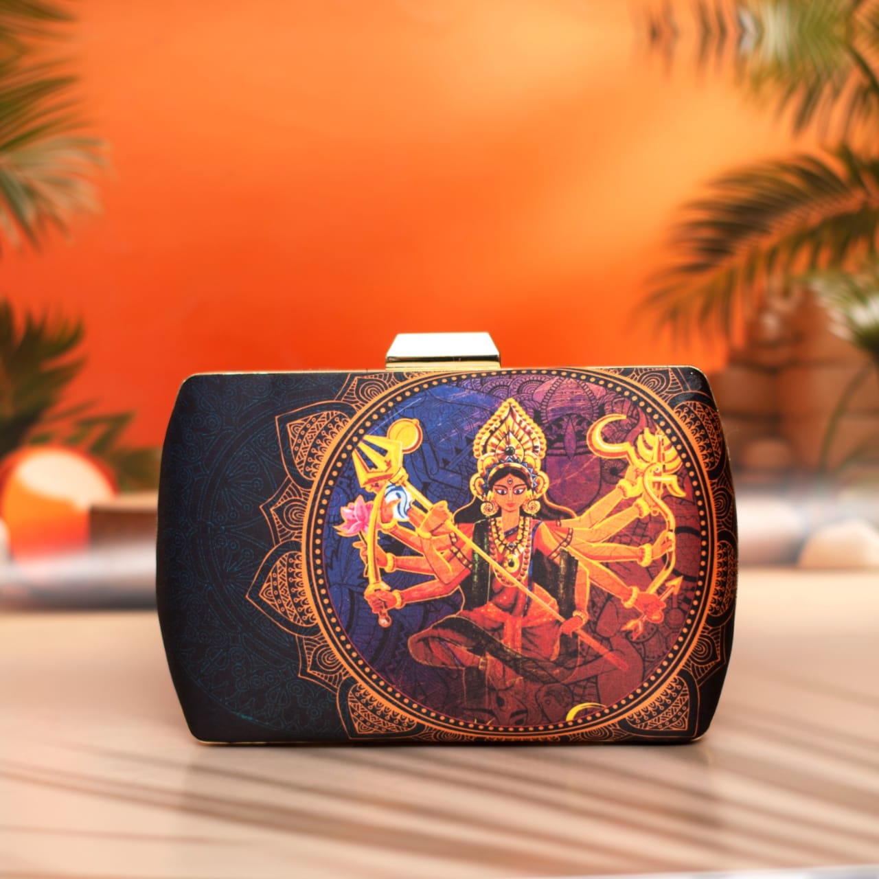 Devi Printed Satin Fabric Clutch Bags for Women