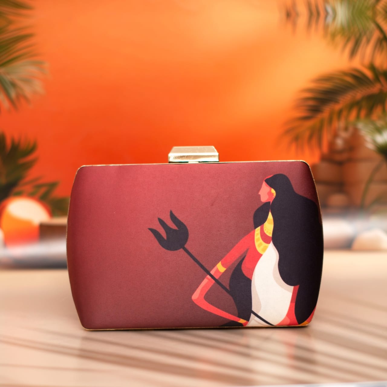 Devi Printed Satin Fabric Clutch Bags for Women