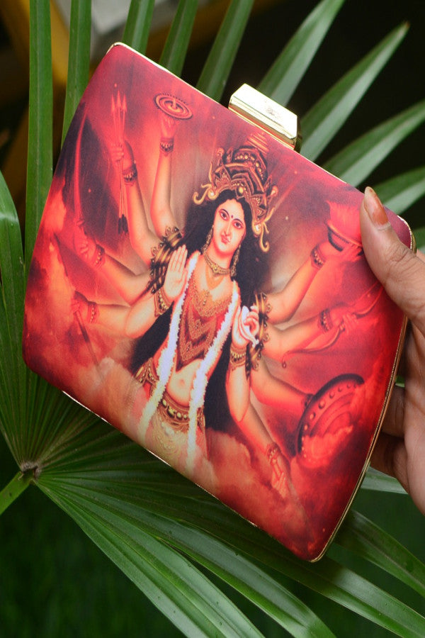 Devi Printed Satin Fabric Clutch Bags for Women