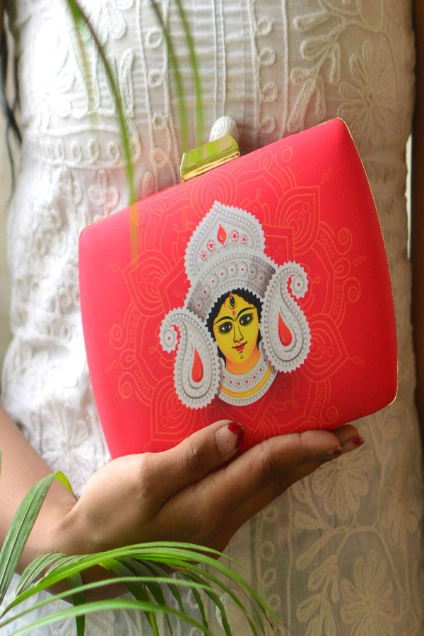 Devi Printed Satin Fabric Clutch Bags for Women