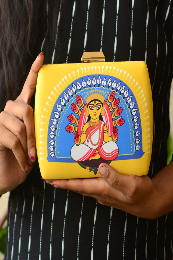 Devi Printed Satin Fabric Clutch Bags for Women