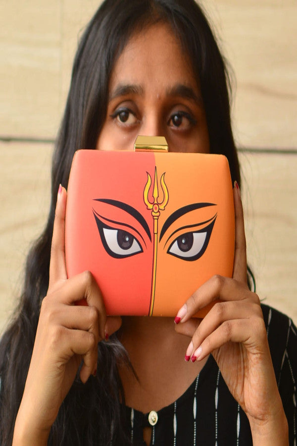 Devi Printed Satin Fabric Clutch Bags for Women