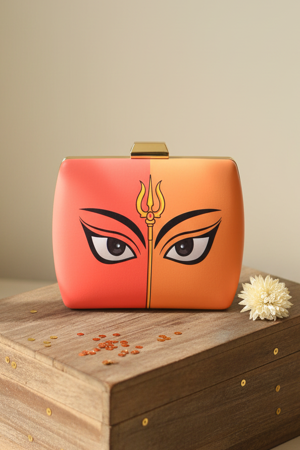 Devi Printed Satin Fabric Clutch Bags for Women
