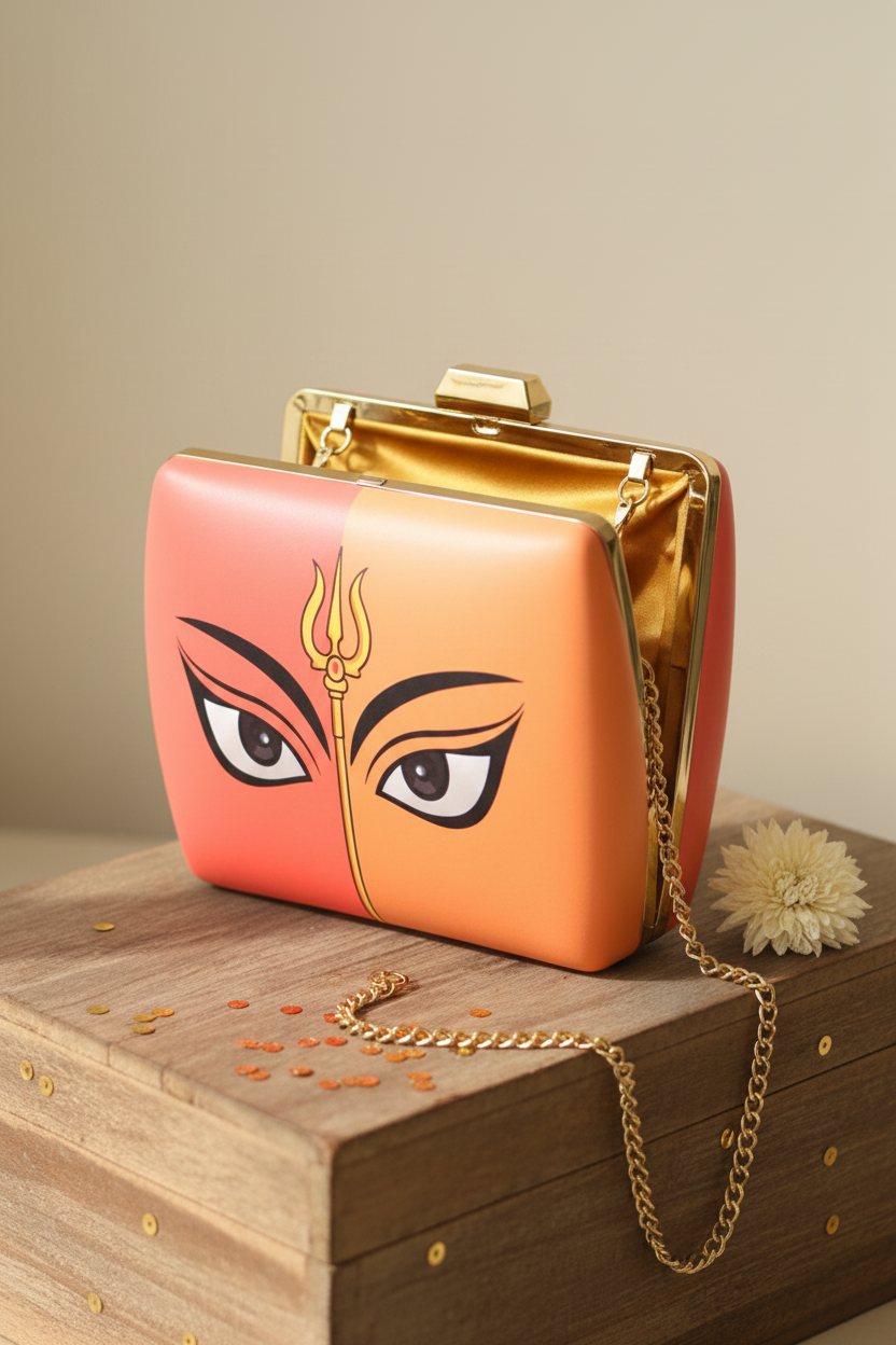 Devi Printed Satin Fabric Clutch Bags for Women