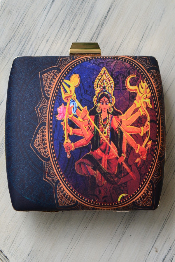 Devi Printed Satin Fabric Clutch Bags for Women