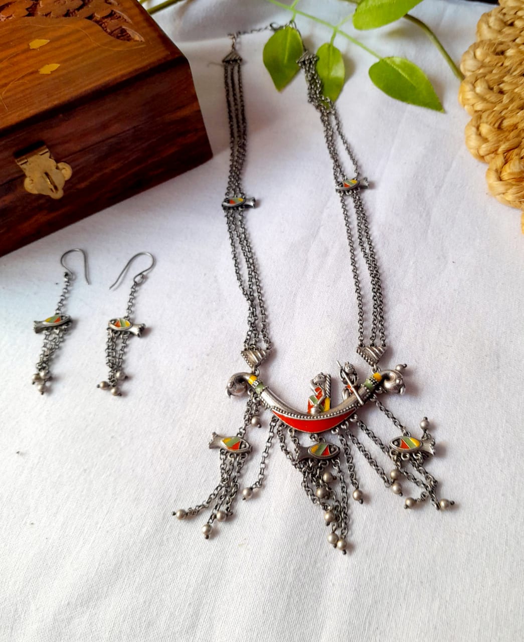 Statement Black Polish Pendant Set