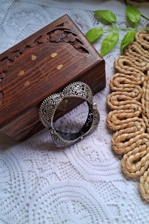 Silver Replica Brass Openable Bangle