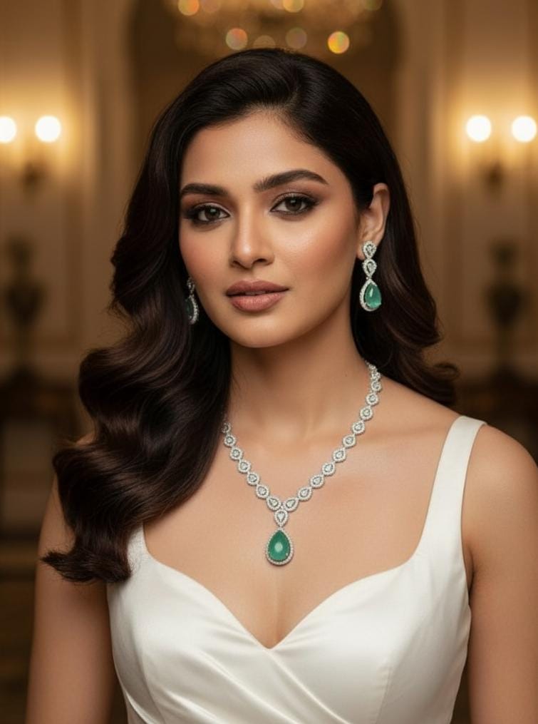 Classy American Diamond Jewellery Set