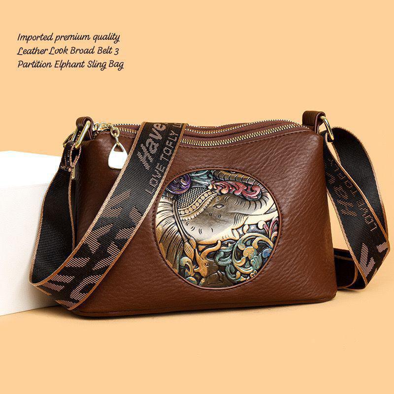 Elephant Design Crossbody Sling Bag