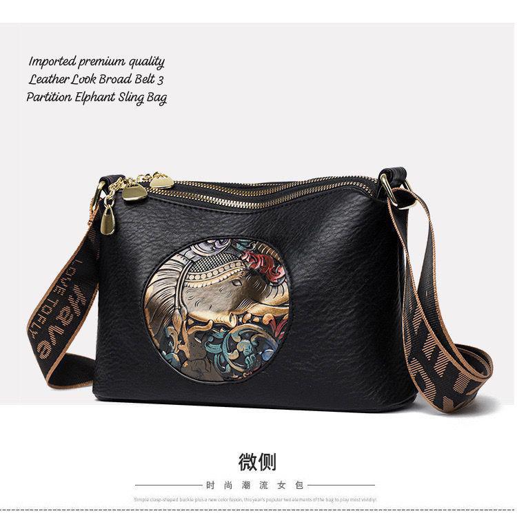 Elephant Design Crossbody Sling Bag