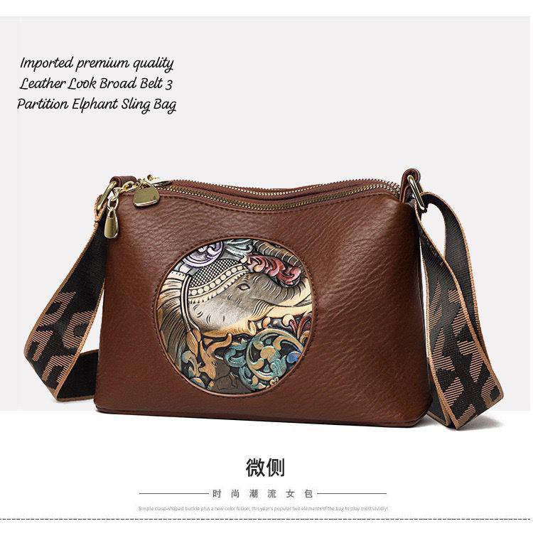 Elephant Design Crossbody Sling Bag