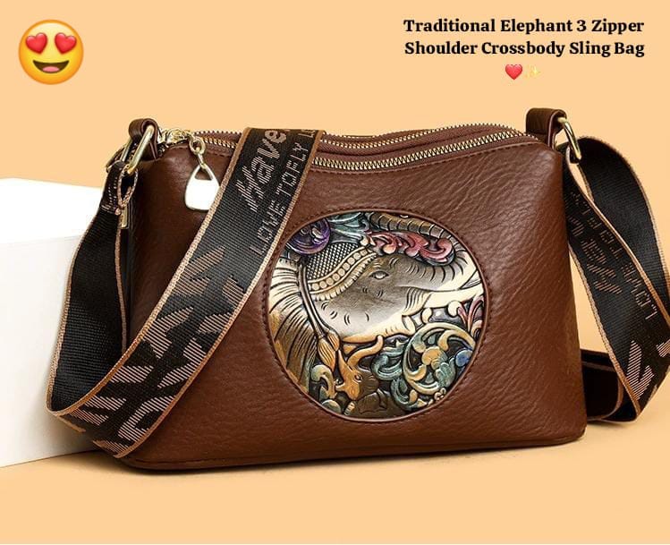 Elephant Design Crossbody Sling Bag