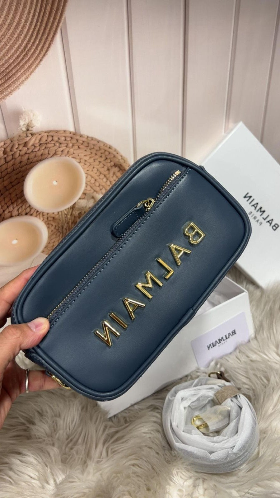 Brand Inspired Metal Embellished Camera Sling Bag