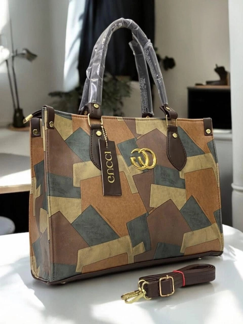 Abstract Printed Ladies Tote Bag