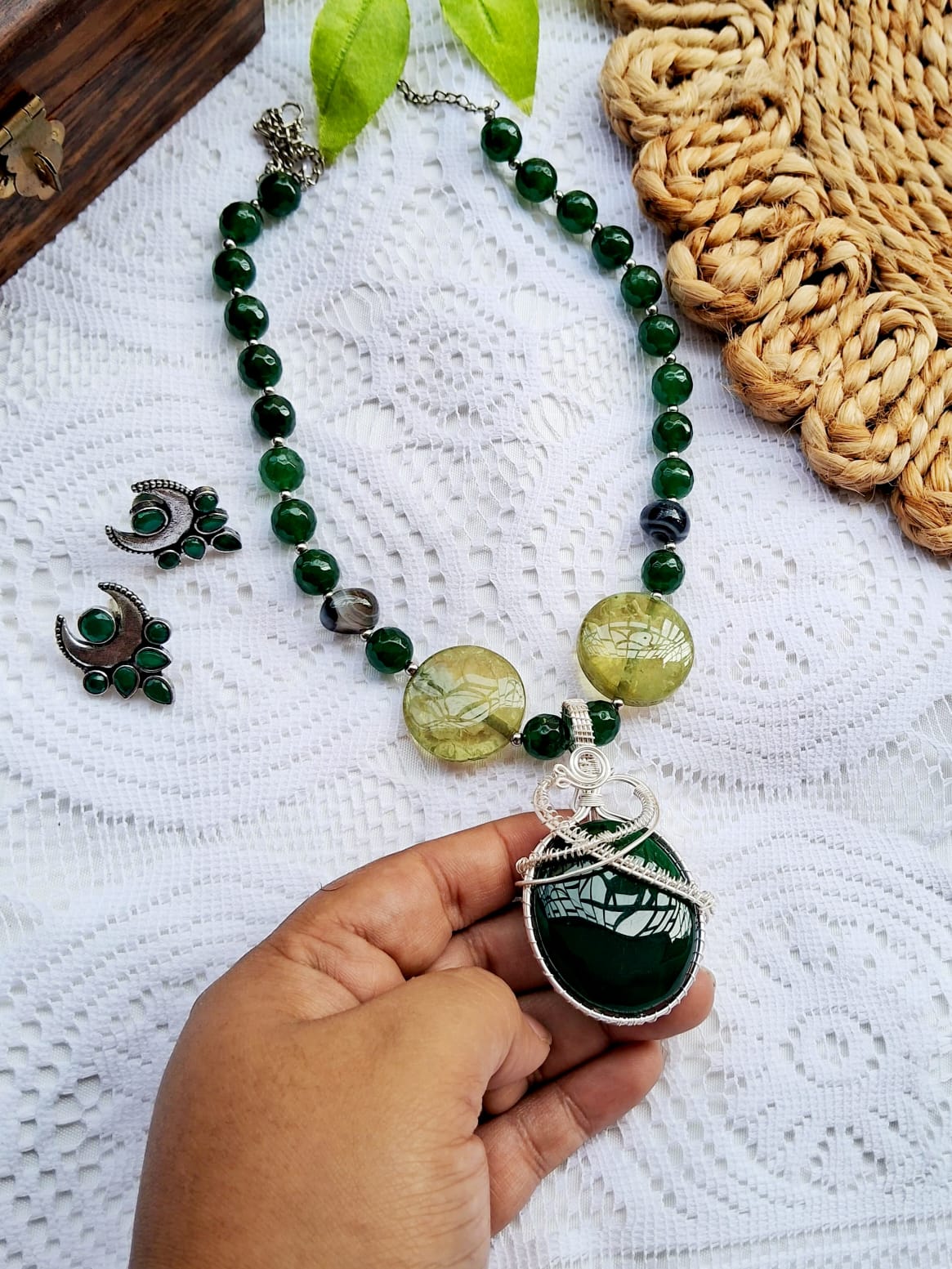 Classy Onyx Stone Necklace Sets