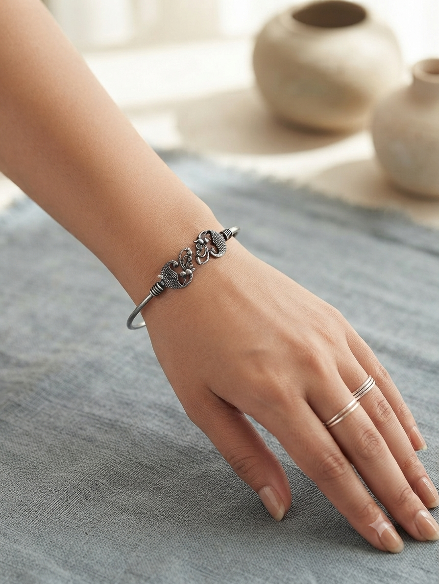 Oxidised Openable Sleek Bangle for Women