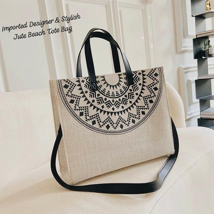 Designer Jute Tote Bag