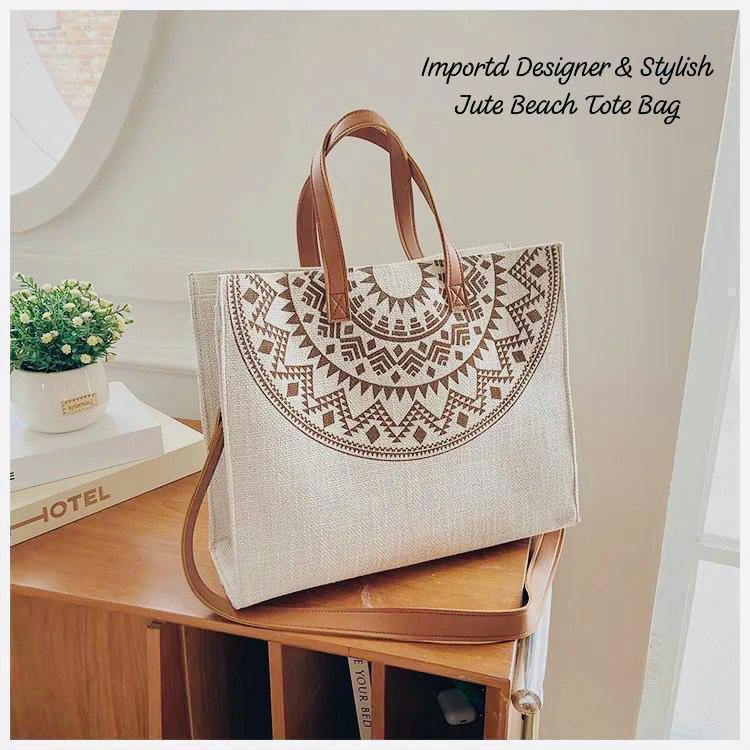 Designer Jute Tote Bag