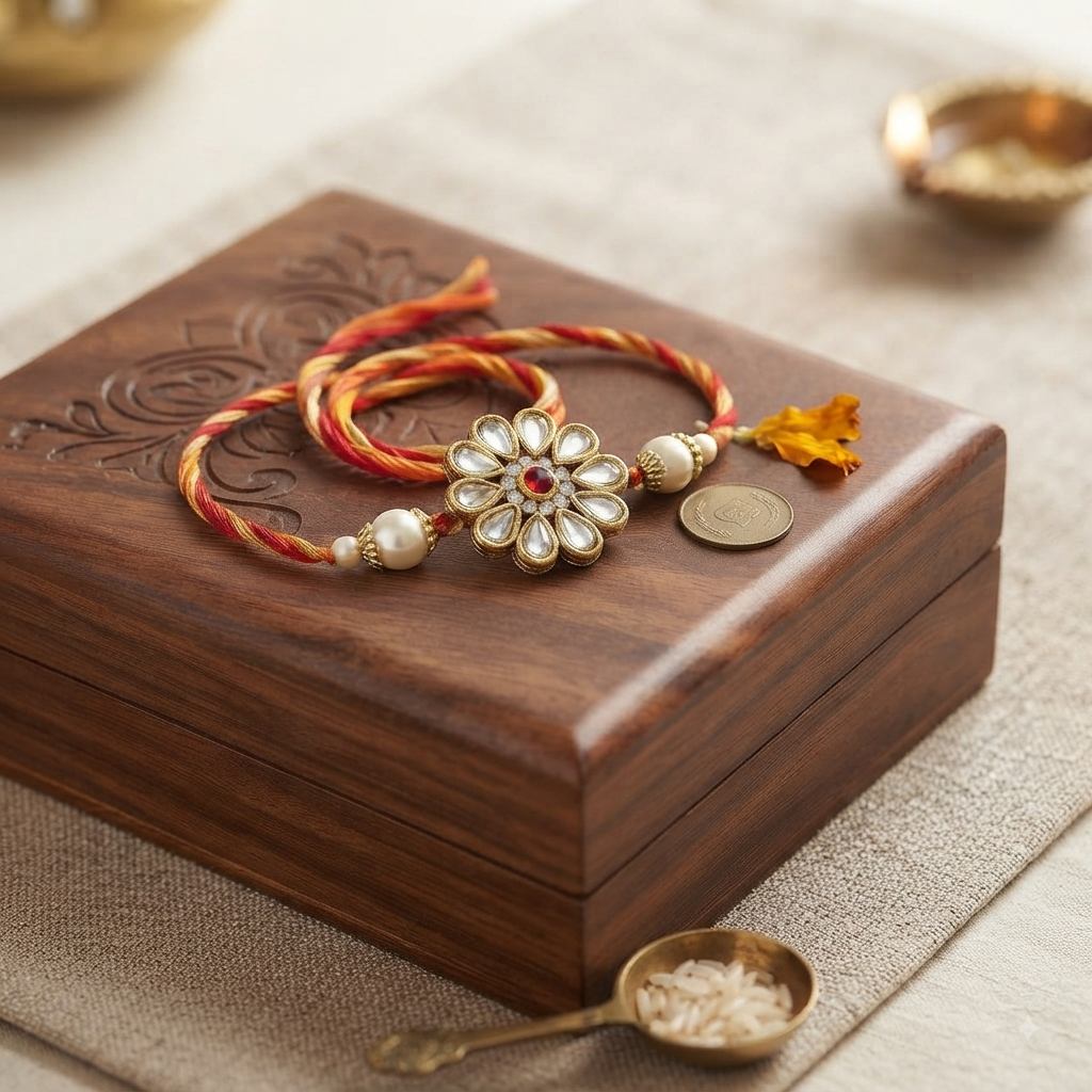 Kundan Bhaiya Rakhi for Men - Pack of 5