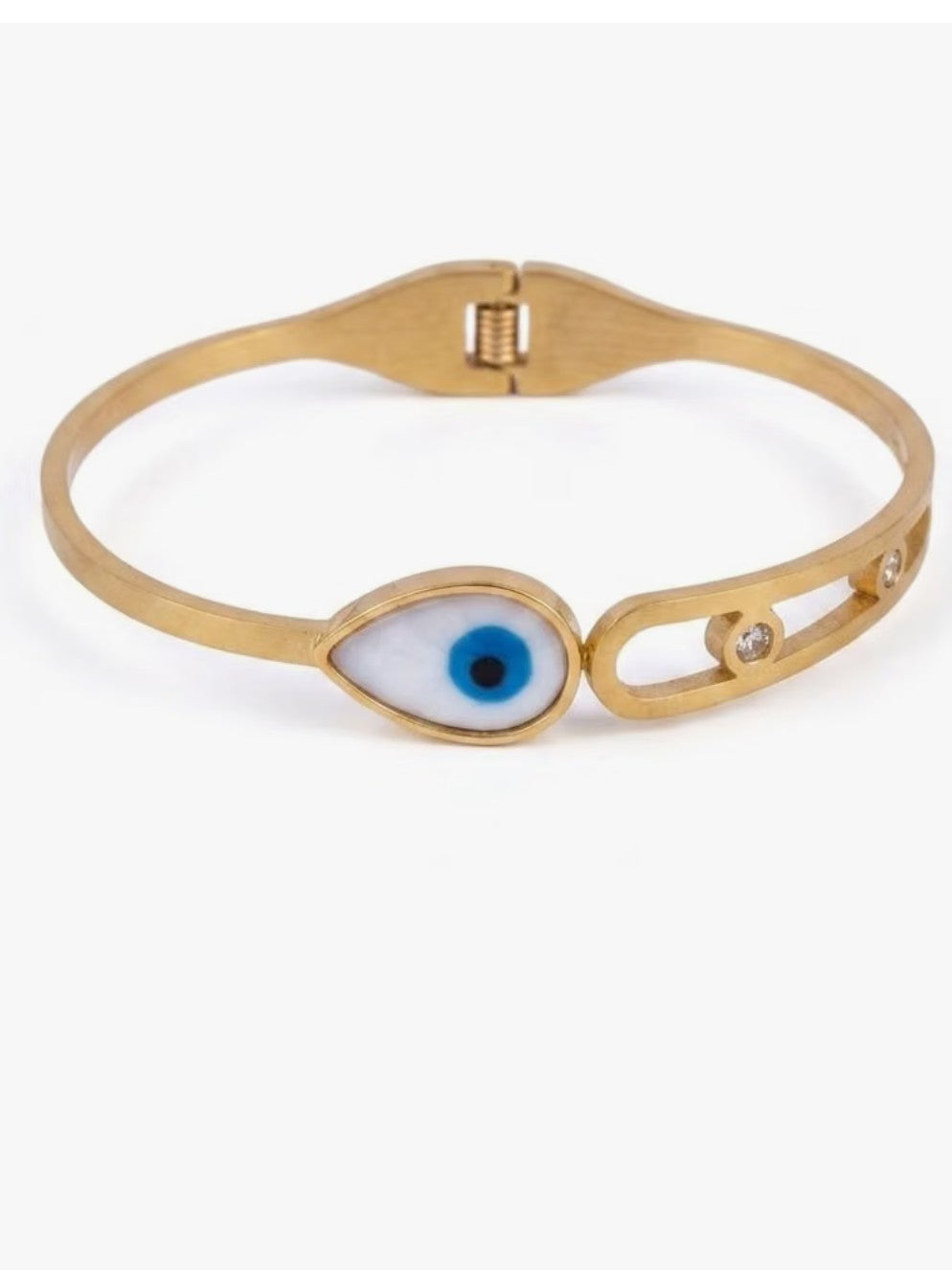Anti Tarnish Evil Eye Openable Sleek Bangle