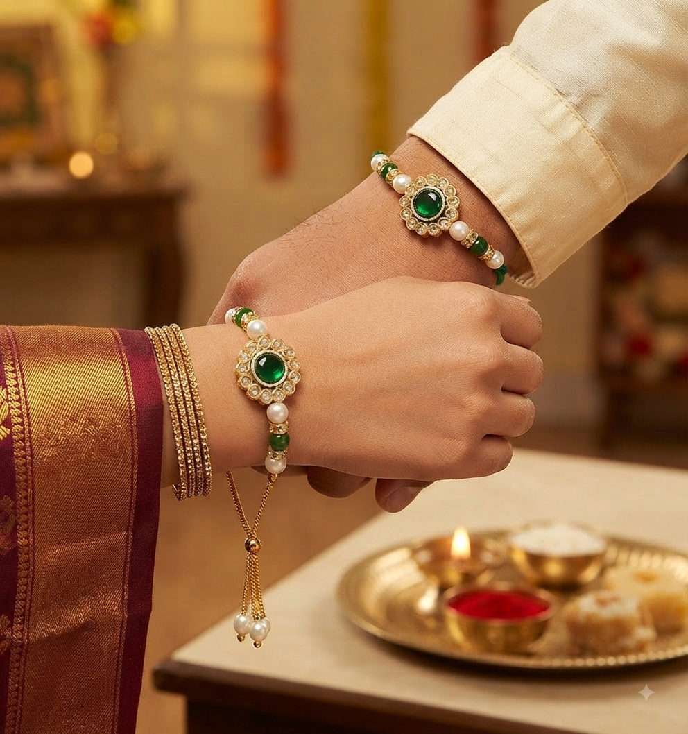 Kundan Bhaiya Bhabhi Rakhi Combo