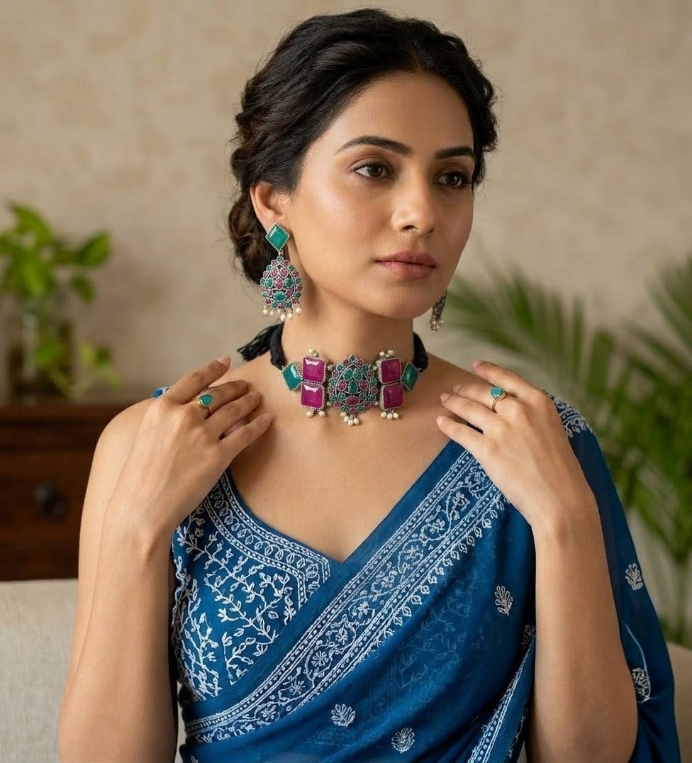 Designer Stone Studded Choker Set