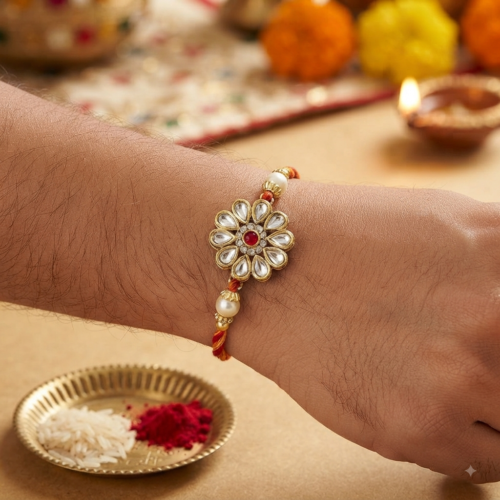 Kundan Bhaiya Rakhi for Men - Pack of 5
