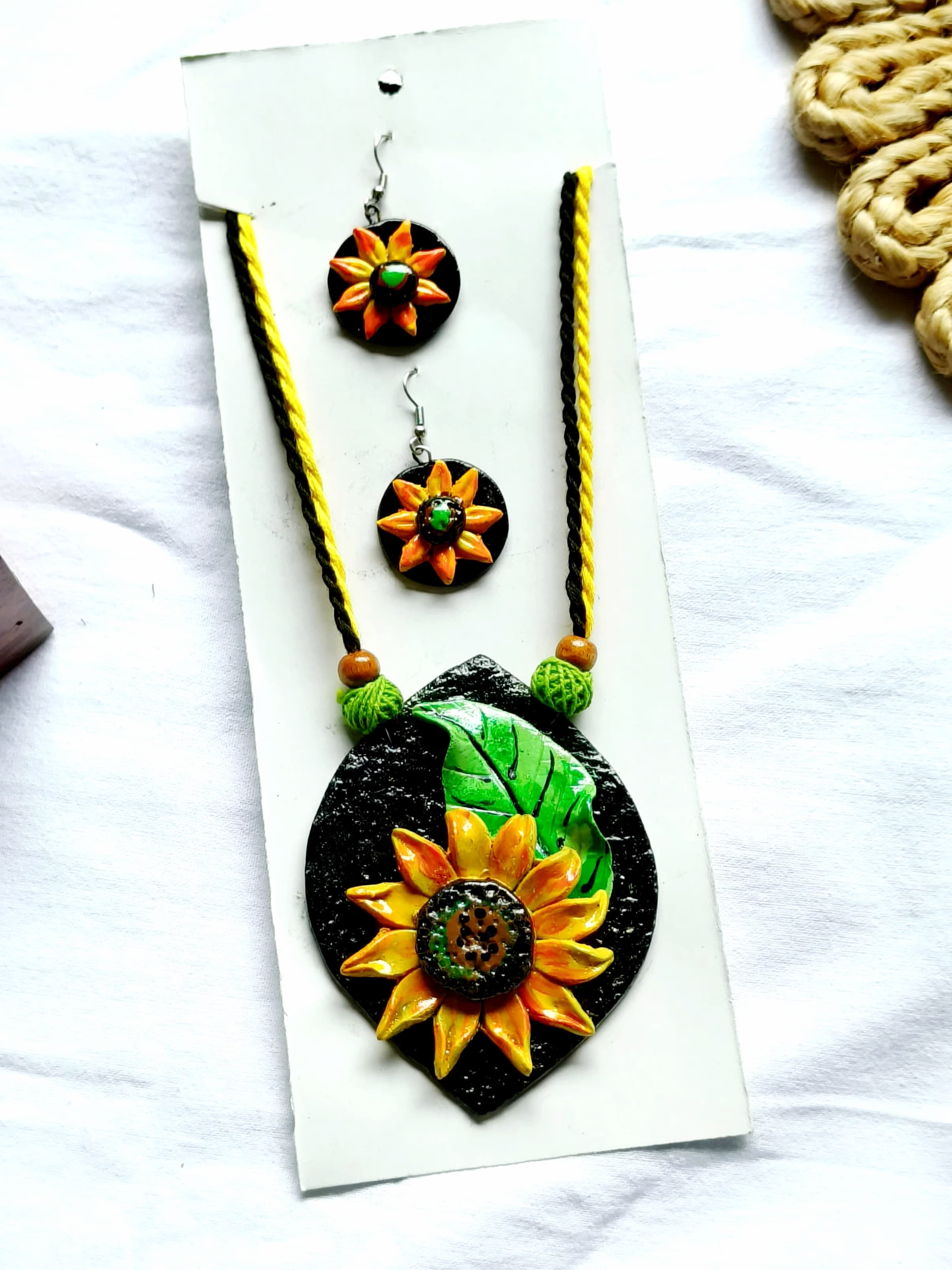 Holi Special Hand Made Polymer Clay Pendant Set