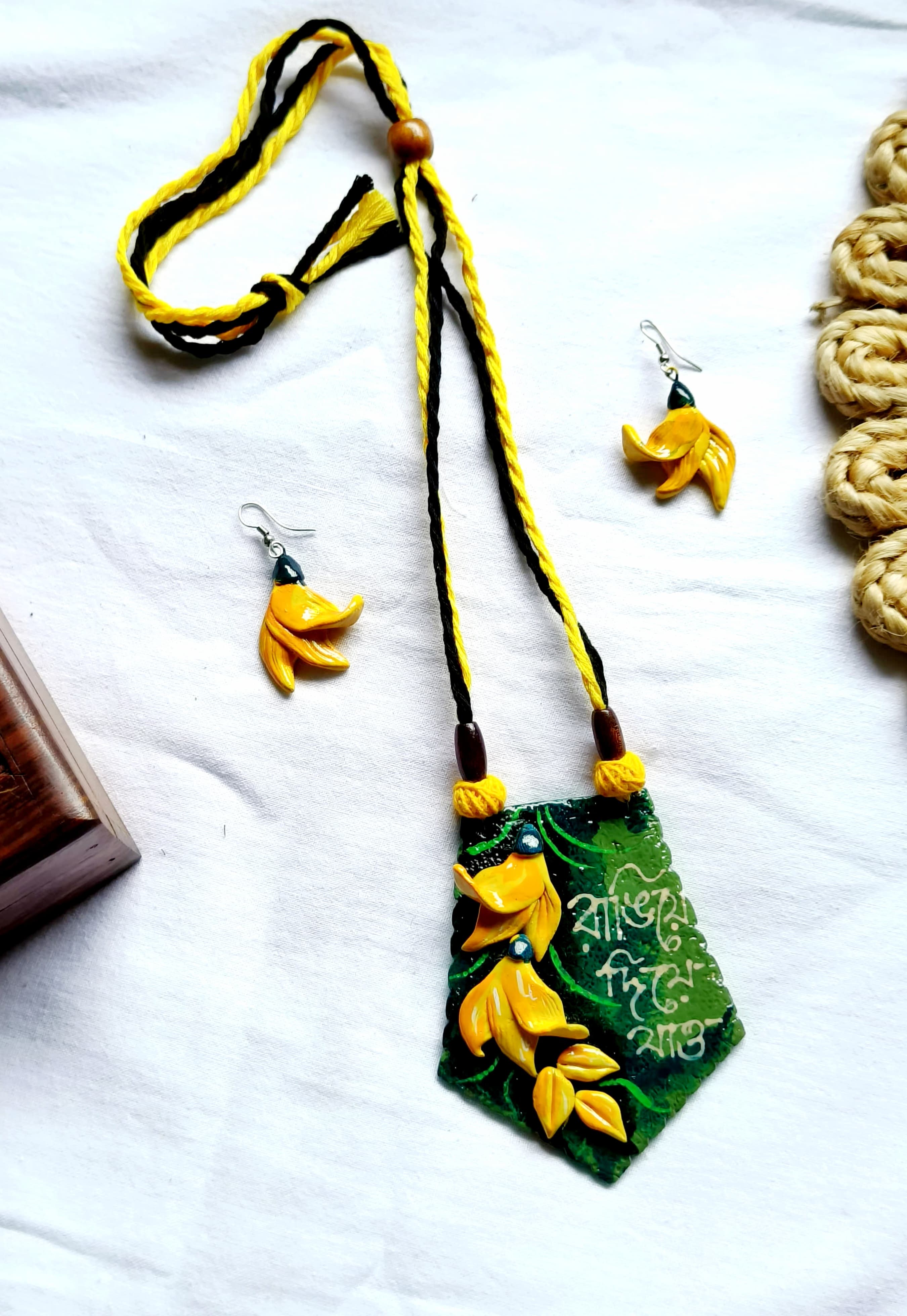 Holi Special Hand Made Polymer Clay Pendant Set