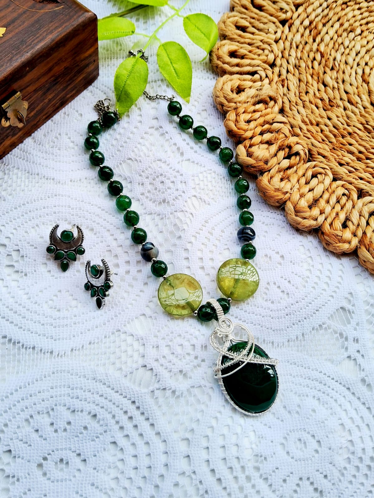 Classy Onyx Stone Necklace Sets