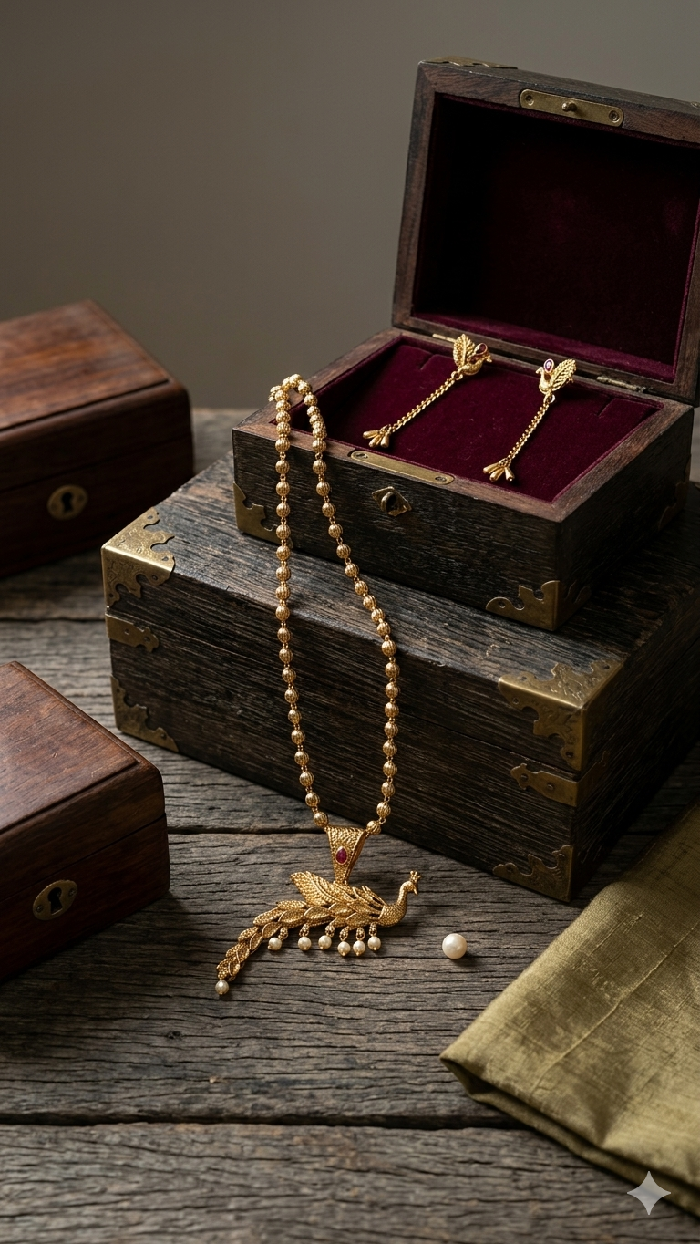 Designer Antique Gold Plated Pendant Set