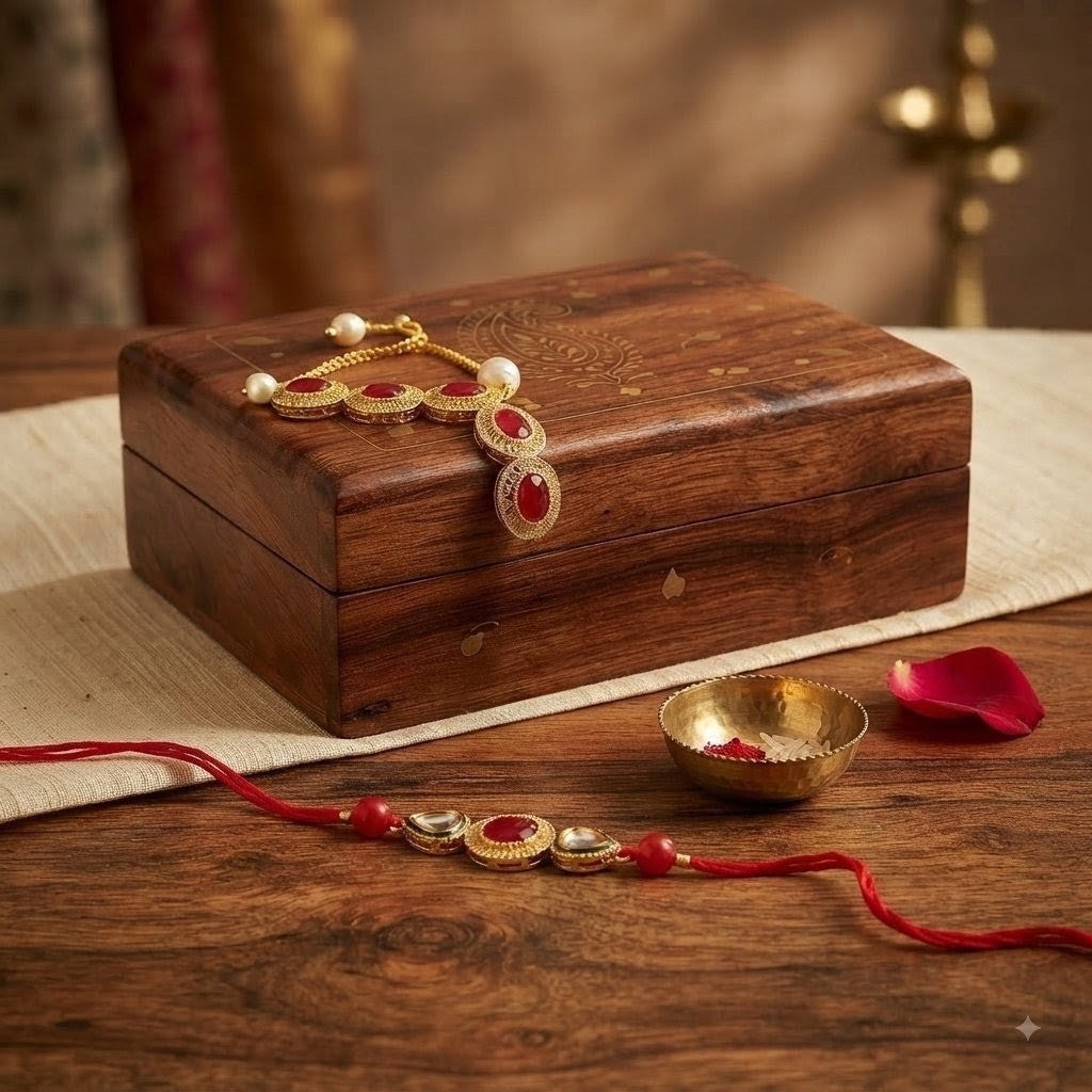 Designer Bhaiya Bhabhi Rakhi Combo