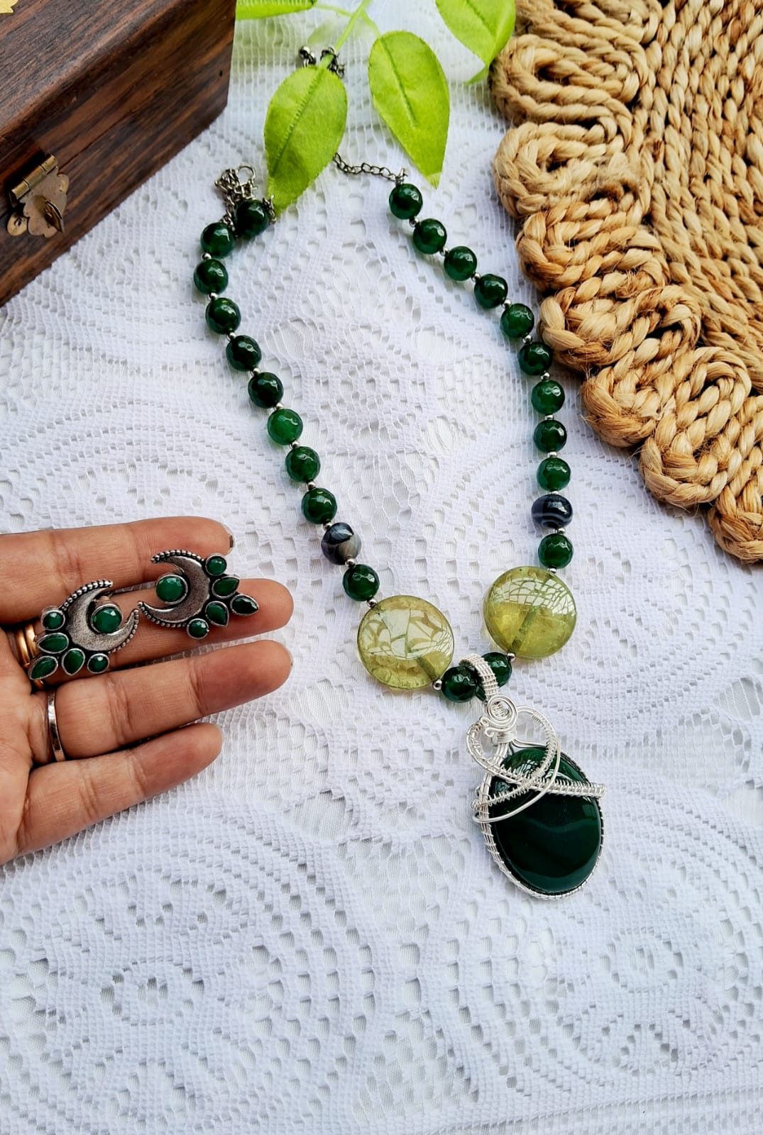 Classy Onyx Stone Necklace Sets