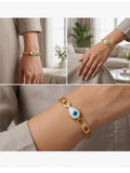Anti Tarnish Evil Eye Openable Sleek Bangle