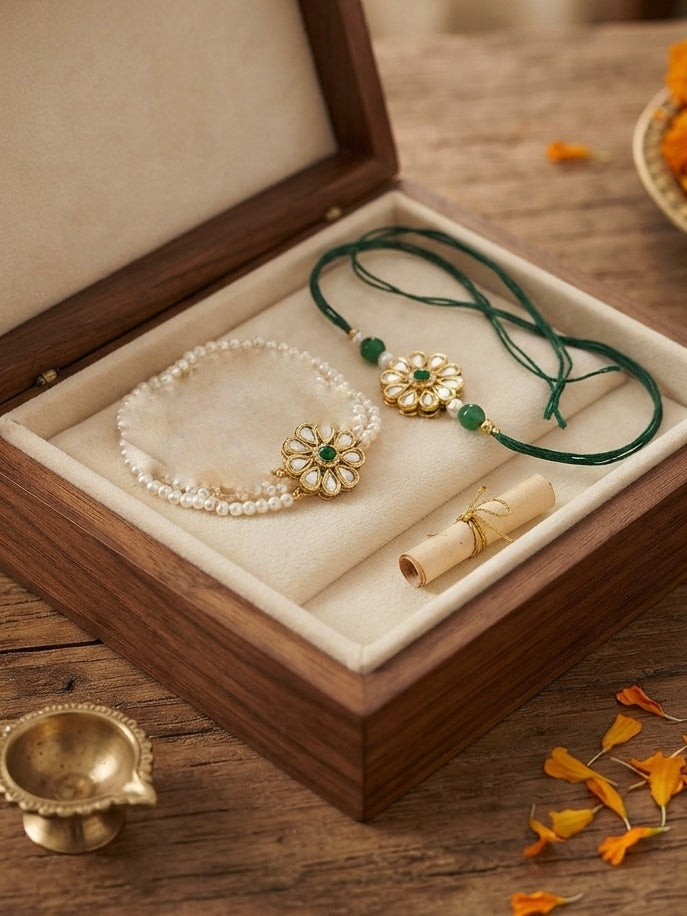 Kundan Bhaiya Bhabhi Rakhi Combo