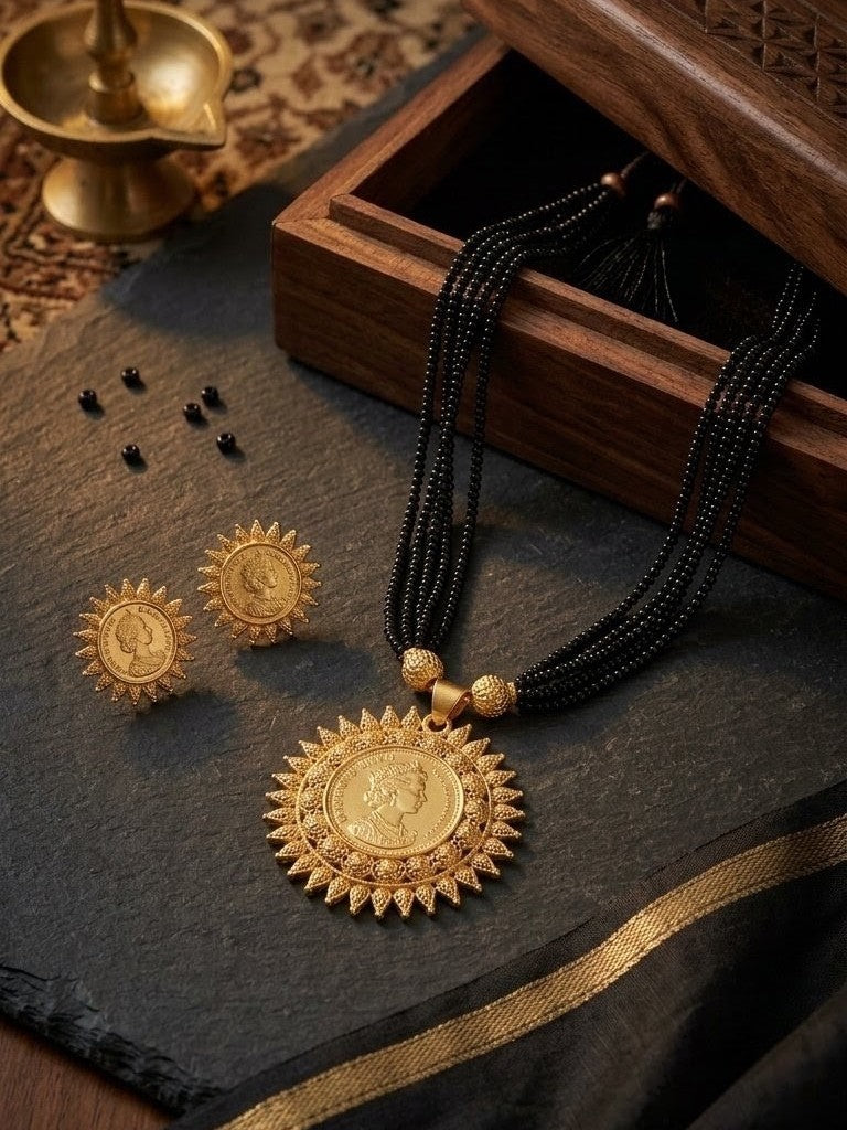 Bengali Style Gold Plated Mangal Sutra Set for Women