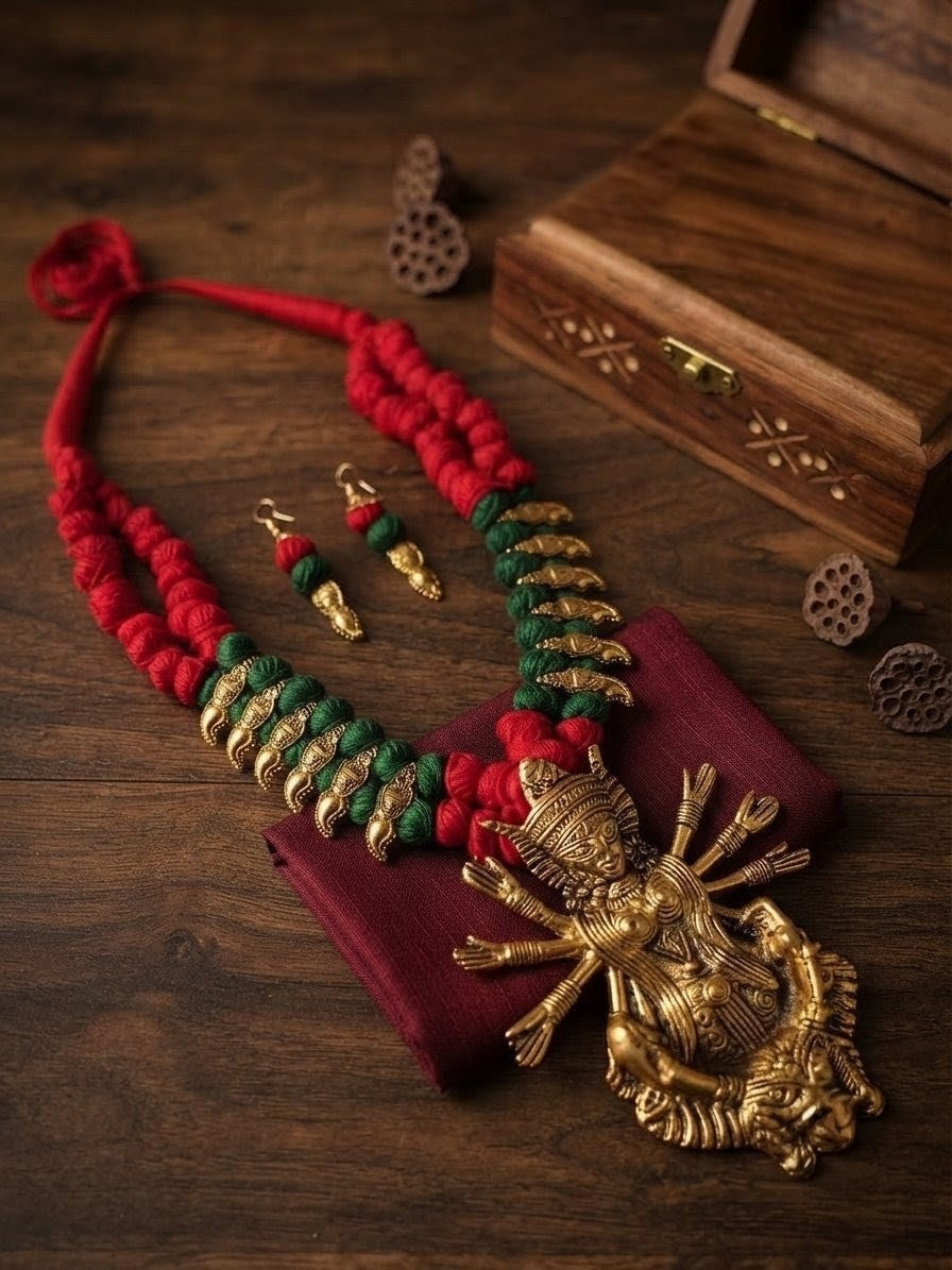 Devi Thread Beads Festive Necklace Set for Women