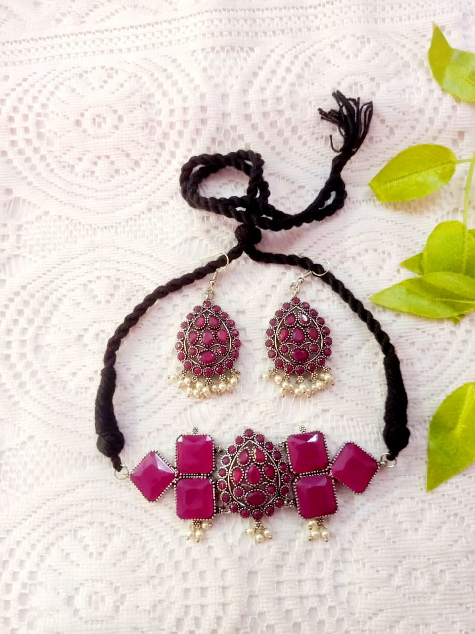 Designer Stone Studded Choker Set