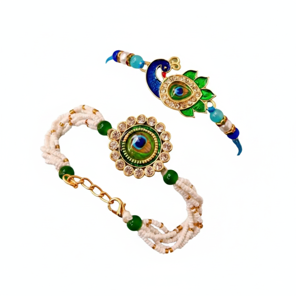 Designer Bhaiya Bhabhi Rakhi Combo