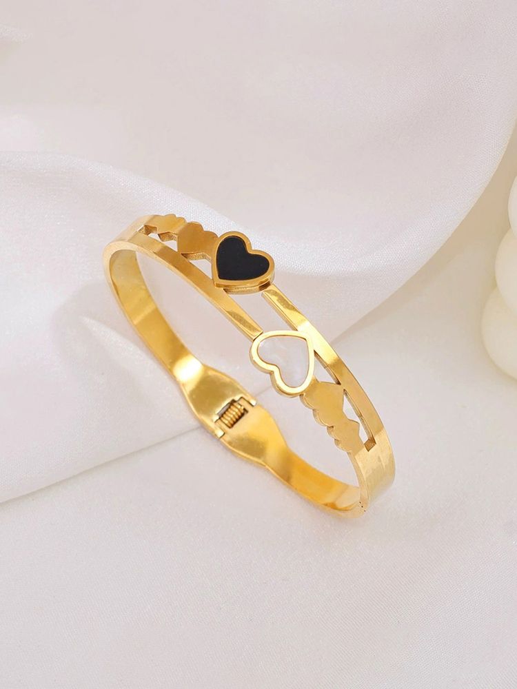 Anti Tarnish Openable Heart Design Sleek Bangle